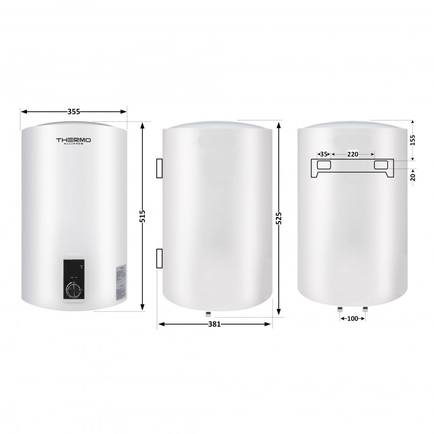 Водонагрівач електричний 30 л вертикальний, сухий ТЕН 1,6 кВт D30V16J1DK Thermo Alliance Thermo Alliance фото 1