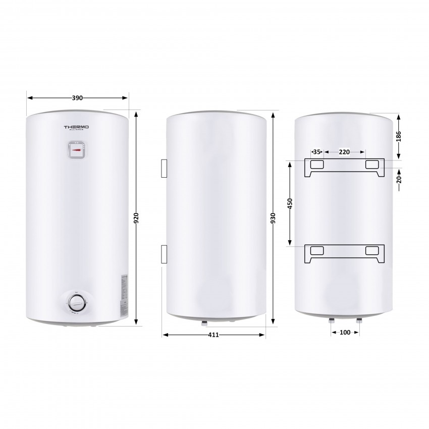 Водонагрівач електричний 80 л SLIM вертикальний, мокрий ТЕН 1,5 кВт D80V15Q2 Thermo Alliance Thermo Alliance фото 1