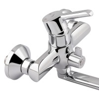 Змішувач для ванни Grand, Chrome (k35) з довгим поворотним виливом та душовим гарнітуром QTGRACRM005 Qtap QTAP фото 3