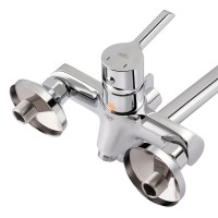 Змішувач для ванни Grand, Chrome (k35) з довгим поворотним виливом та душовим гарнітуром QTGRACRM005 Qtap QTAP фото 4
