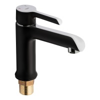 Змішувач для раковини низький Grand, Chrome/Black (k35) QTGRABCR001F Qtap