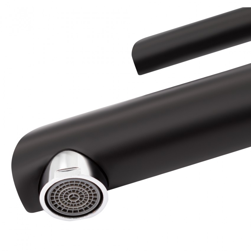 Змішувач для раковини низький Grand, Chrome/Black (k35) QTGRABCR001F Qtap QTAP фото 4