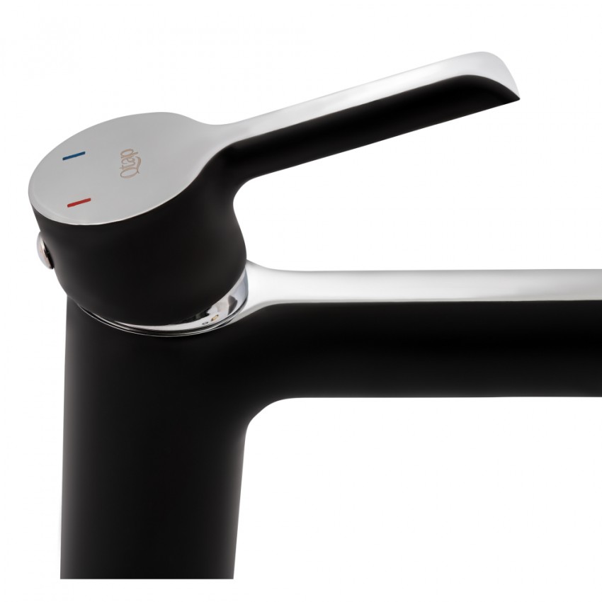 Змішувач для раковини низький Grand, Chrome/Black (k35) QTGRABCR001F Qtap QTAP фото 3