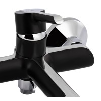 Змішувач для ванни Grand, Chrome/Black (k35) з душовим гарнітуром QTGRABCR006 Qtap QTAP фото 3