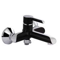 Змішувач для ванни Grand, Chrome/Black (k35) з душовим гарнітуром QTGRABCR006 Qtap QTAP фото 2