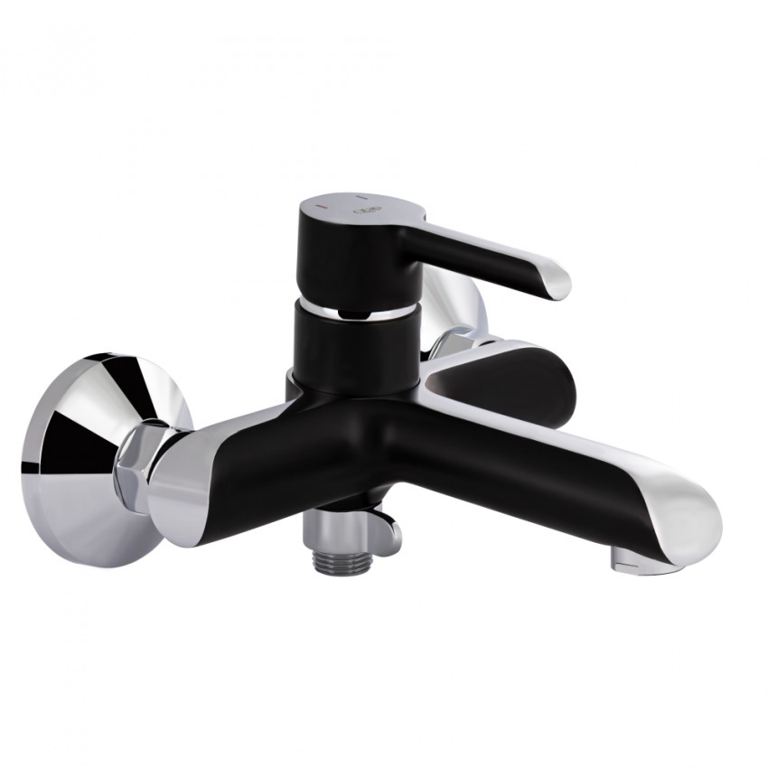Змішувач для ванни Grand, Chrome/Black (k35) з душовим гарнітуром QTGRABCR006 Qtap QTAP фото 2