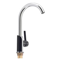 Змішувач для кухні Grand, Chrome/Black (k35) QTGRABCR007F Qtap