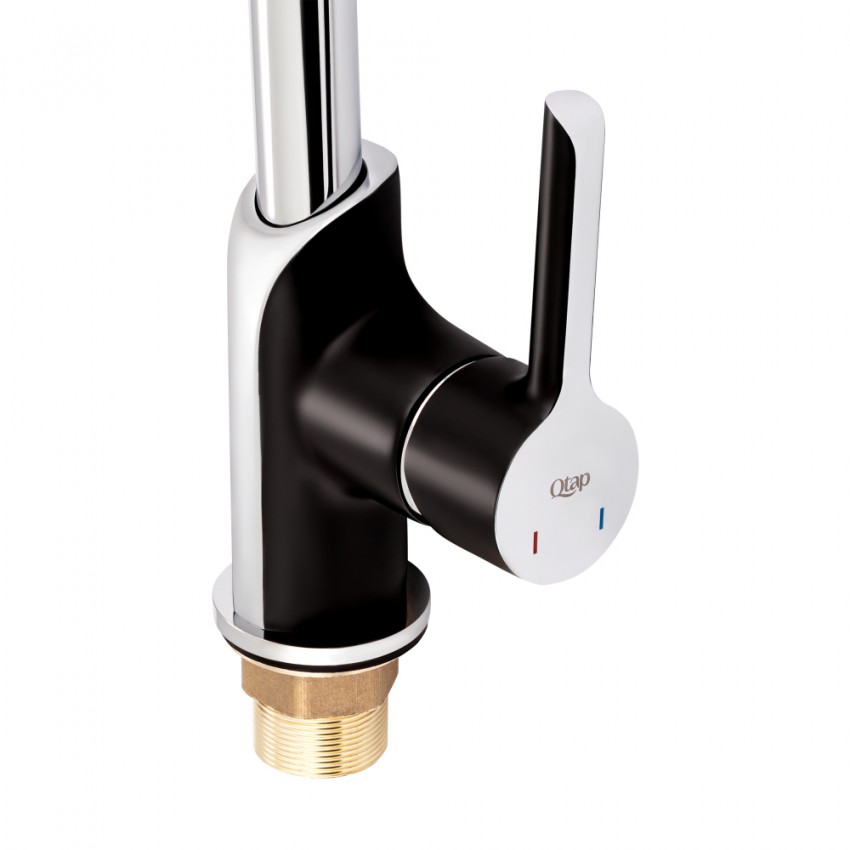 Змішувач для кухні Grand, Chrome/Black (k35) QTGRABCR007F Qtap QTAP фото 3