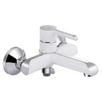 Змішувач для ванни Grand, Chrome/White (k35) з душовим гарнітуром QTGRAWCR006 Qtap QTAP фото 2