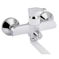 Змішувач для ванни Grand, Chrome/White (k35) з довгим поворотним виливом та душовим гарнітуром QTGRAWCR005 Qtap QTAP фото 3