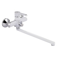 Змішувач для ванни Grand, Chrome/White (k35) з довгим поворотним виливом та душовим гарнітуром QTGRAWCR005 Qtap QTAP фото 2