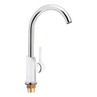 Змішувач для кухні Grand, Chrome/White (k35) QTGRAWCR007F Qtap