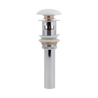 Донний клапан для раковини Pop-up 225х70х70 мм, White з переливом QT066PU02OW Qtap