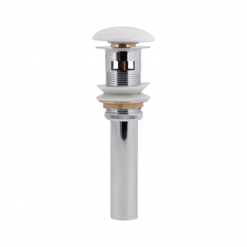 Донний клапан для раковини Pop-up 225х70х70 мм, White з переливом QT066PU02OW Qtap QTAP фото 2