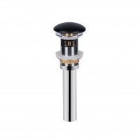 Донний клапан для раковини Pop-up 225х70х70 мм, Matt Black з переливом QT066PU03OMB Qtap