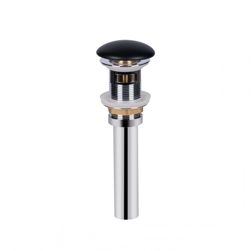 Донний клапан для раковини Pop-up 225х70х70 мм, Matt Black з переливом QT066PU03OMB Qtap QTAP
