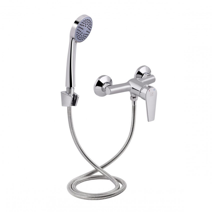 Змішувач для душу Gloria 010, Chrome (k35) із душовим гарнітуром LDGLO010CRM35101 Lidz LIDZ