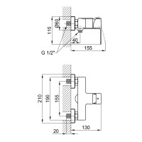 Змішувач для душу Lipno, Matt Black (k35) QTLIPNO4023101CB Qtap QTAP фото 1