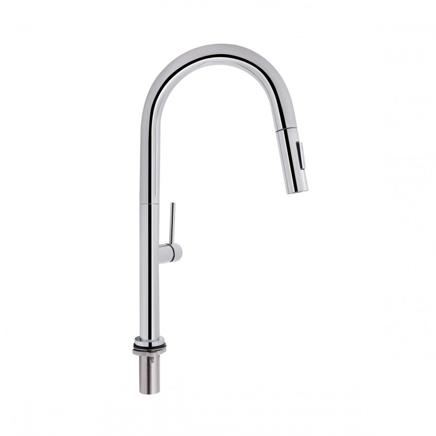 Змішувач для кухні Lenicka, Chrome (k35) з висувним виливом QTLEN9138103UC Qtap QTAP