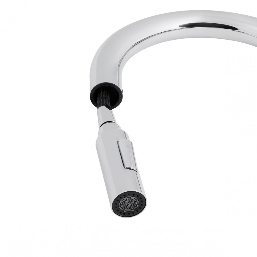 Змішувач для кухні Lenicka, Chrome (k35) з висувним виливом QTLEN9138103UC Qtap QTAP фото 4