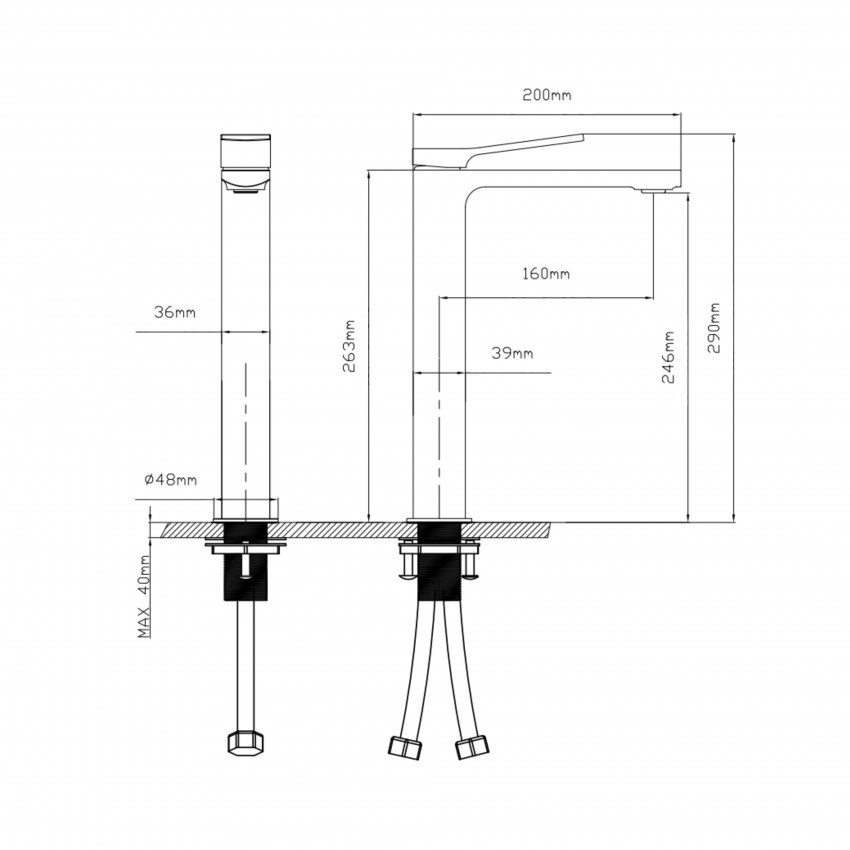 Змішувач для раковини високий Slavonice, Chrome (k35) QTSLV10H42103C Qtap QTAP фото 1