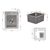 Мийка для кухні інтегрована Handmade H4050 (LDH4050BRU39258) Brushed Steel 3,0/1,0 мм Lidz LIDZ фото 1