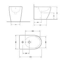 Біде підлогове Robin 565x360x405 мм, Matt Black QT13442141CMB Qtap QTAP фото 1