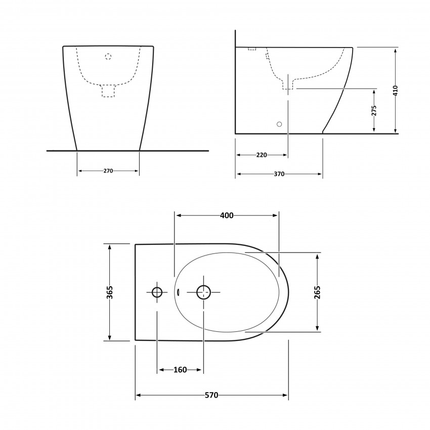 Біде підлогове Robin 565x360x405 мм, Matt Black QT13442141CMB Qtap QTAP фото 1