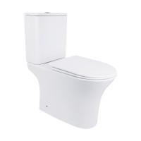 Унітаз підлоговий Presto Rimless 665×345×770 мм, White, з сидінням Slim Duroplast/ Soft-close/ Quick Release QT24221217AW Qtap