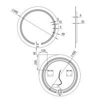 Дзеркало настінне Jay N (J2) R590 мм, кругле, з LED-підсвіткою Touch, димером, рег. яскравості Qtap QTAP фото 1