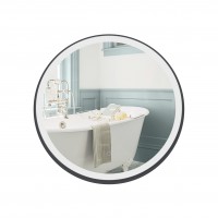 Дзеркало настінне Robin (RO2) R600 мм, кругле, з LED-підсвіткою Touch, антизапотіванням, димером, рег. темп. кольору (3000-6500K) Qtap