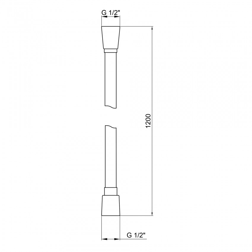 Шланг для ручного душу Hadice, 1200 мм, Matt Black QTHADPVC120B Qtap QTAP фото 1
