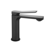 Змішувач для раковини низький Slavonice, Matt Black (k35) QTSLA1042103B Qtap