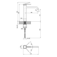Змішувач для раковини високий Robin, Black Chrome (k25) QTROB1060H102K Qtap QTAP фото 1