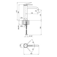 Змішувач для раковини низький Robin, Black Chrome (k25) QTROB1060M102K Qtap QTAP фото 1