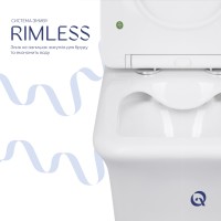 Унітаз підлоговий Kalao Rimless 660×360×820 мм, White, з сидінням Slim Duroplast/ Soft-close/ Quick Release QT08221213A W Qtap QTAP фото 4