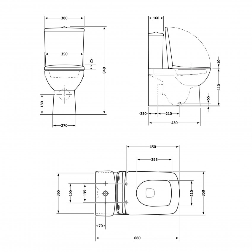 Унітаз підлоговий Kalao Rimless 660×360×820 мм, White, з сидінням Slim Duroplast/ Soft-close/ Quick Release QT08221213A W Qtap QTAP фото 1