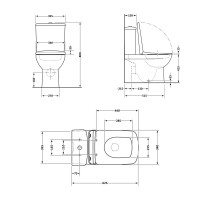 Унітаз підлоговий Nando Rimless 620×345×800 мм, White, з сидінням Slim Duroplast/ Soft-close/ Quick Release QT12221222AW Qtap QTAP фото 1