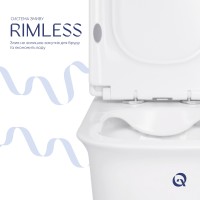 Унітаз підлоговий Nando Rimless 620×345×800 мм, White, з сидінням Slim Duroplast/ Soft-close/ Quick Release QT12221222AW Qtap QTAP фото 4
