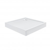 Душовий піддон Tern 309912C, 90x90x12 см, квадратний, акриловий + ніжки, діаметр зливу 90 мм + сифон з гідрозатвором хром Qtap