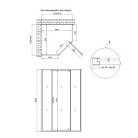 Душова кабіна Scorpio BLA10115-AC6, 100х100 см, п'ятикутна, скло 6 мм Clear, CalcLess, розпашна, без піддону Qtap QTAP фото 1
