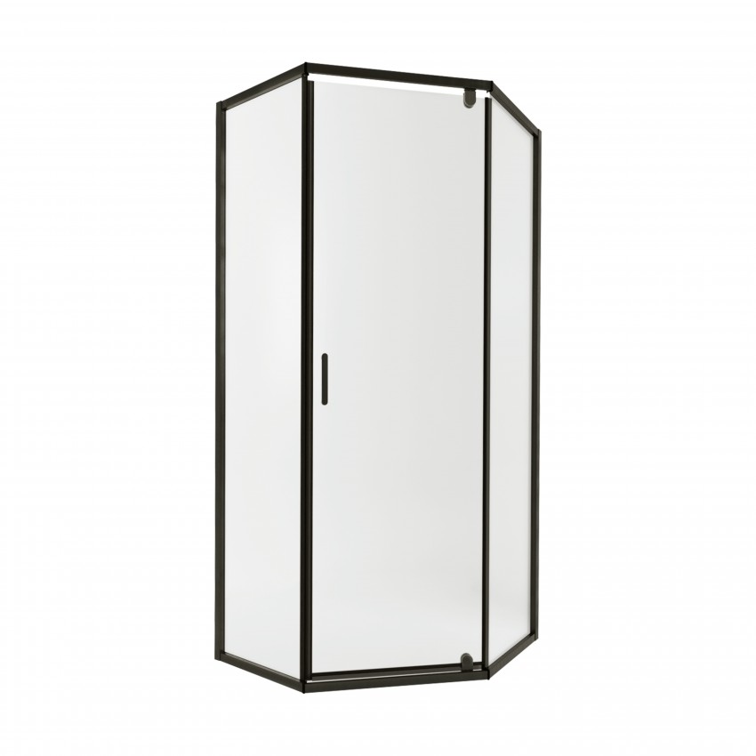 Душова кабіна Scorpio BLA10115-AC6, 100х100 см, п'ятикутна, скло 6 мм Clear, CalcLess, розпашна, без піддону Qtap QTAP
