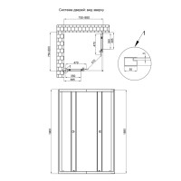 Душова кабіна Pisces BLA107-9SC5, 75-90x75-90, квадратна, скло 5 мм Clear, рег. профіль, розсувна, без піддону Qtap QTAP фото 1