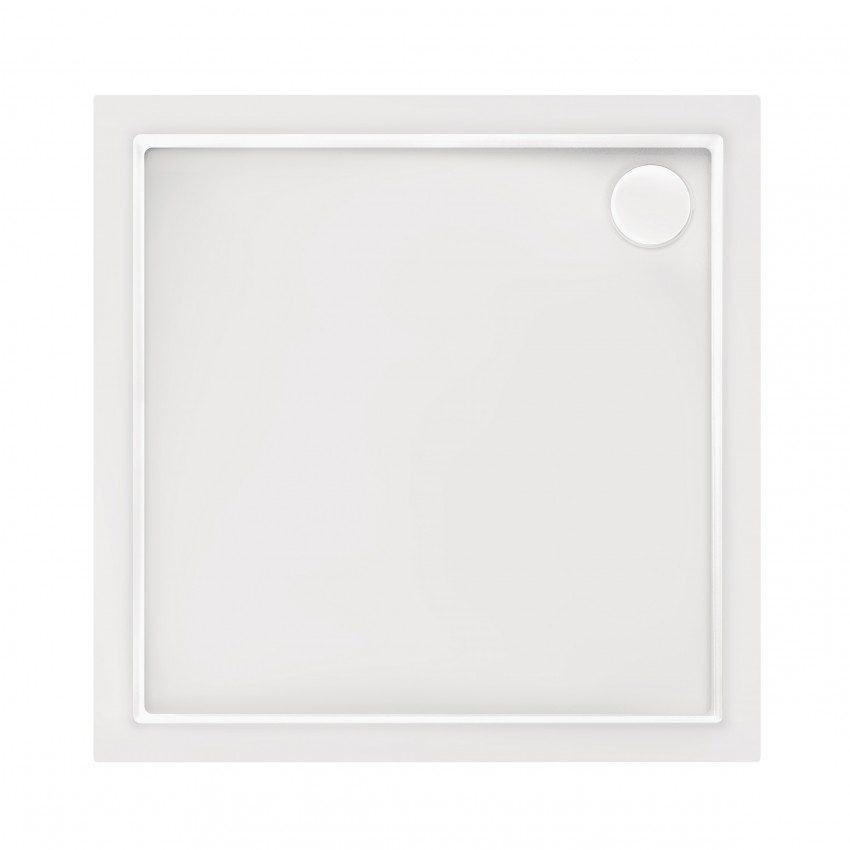 QT Душовий піддон Tern 301112, 100x100x12 см, квадратний, акриловий + ніжки, діаметр зливу 90 мм QTAP фото 2