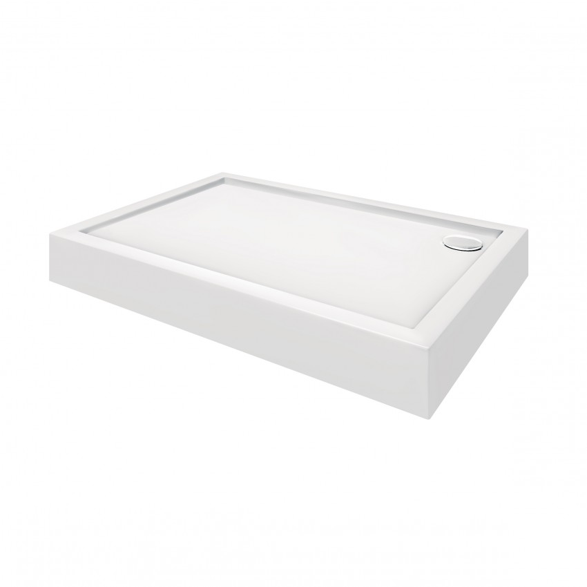Душовий піддон Tern 3012812, 120x80x12 см, прямокутний, акриловий + ніжки, діаметр зливу 90 мм Qtap QTAP