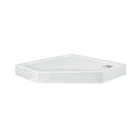 Душовий піддон Diamond 309912, 90x90x12 см, п'ятикутний, акриловий + ніжки, діаметр зливу 90 мм Qtap