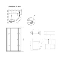 Душова кабіна Latwa SC80x80.SAT.MID.GR полукругла, для середнього піддону, висота 175 см, скло тоноване 4 мм, без піддону Lidz LIDZ фото 1