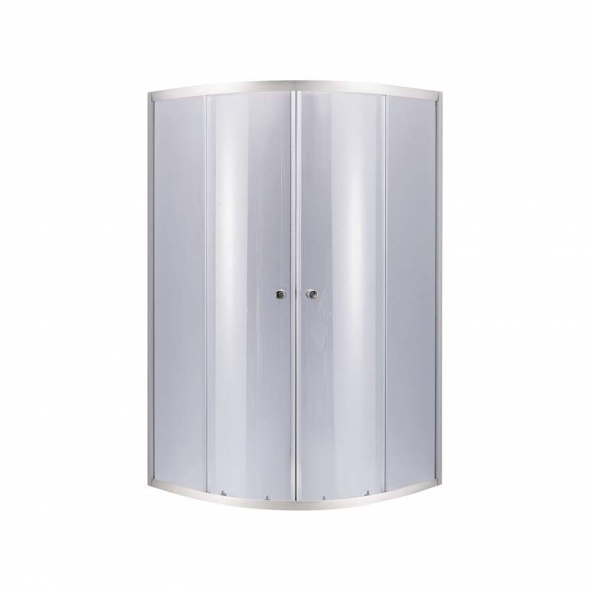 Душова кабіна Latwa SC80x80.SAT.MID.GR полукругла, для середнього піддону, висота 175 см, скло тоноване 4 мм, без піддону Lidz LIDZ