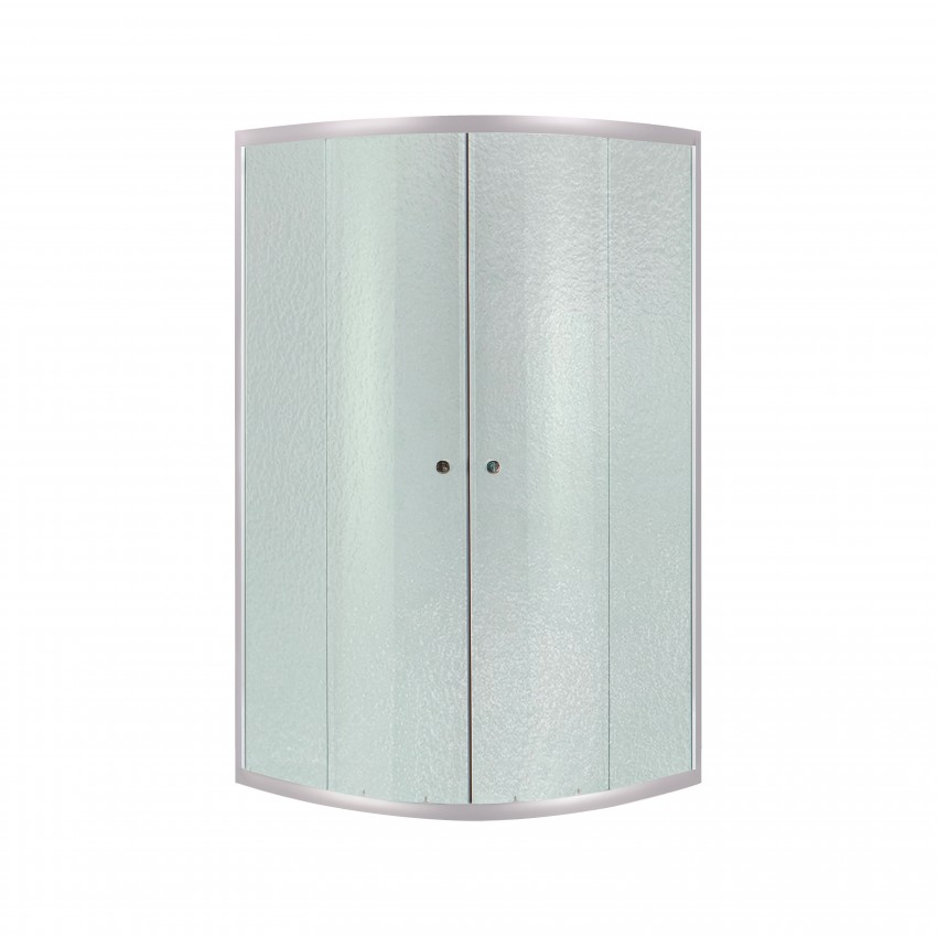 Душова кабіна Latwa SC80x80.SAT.LOW.FR полукругла, для низького піддону, висота 185 см, скло Frost 4 мм, без піддону Lidz LIDZ