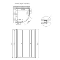 Душова кабіна Latwa SC80x80.SAT.LOW.GR полукругла, для низького піддону, висота 185 см, скло тоноване 4 мм, без піддону Lidz LIDZ фото 1